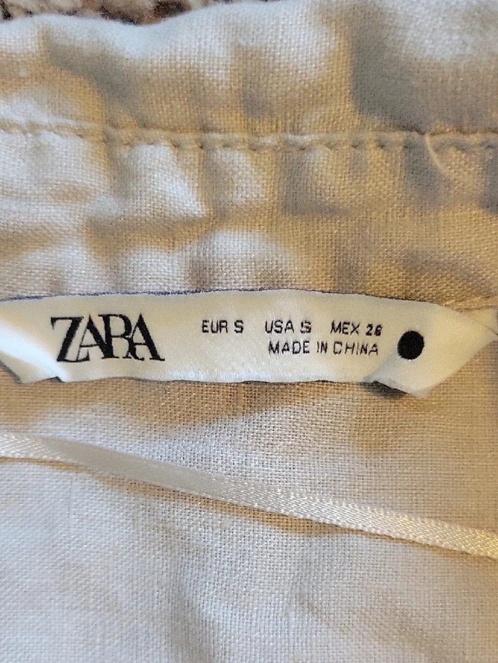 Zara Tan Linen Button-Down Shirt - Picture 2 of 5